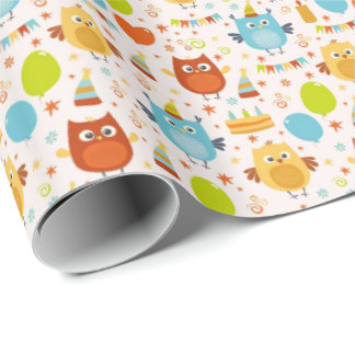 Papel De Presente Parabéns Hoot Birthday