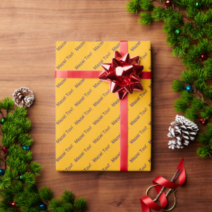 Papel De Presente Parabéns Mazel Tov Roxo Escuro, Amarelo Dourado