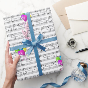 Papel De Presente Parabéns, Música E Balões