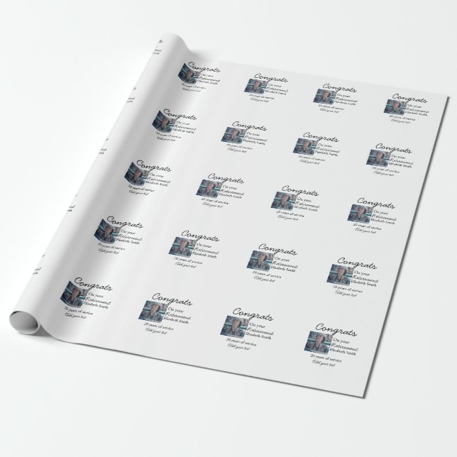 Papel De Presente Parabéns pela sua aposentadoria adicionar data de  (Desenrolado)