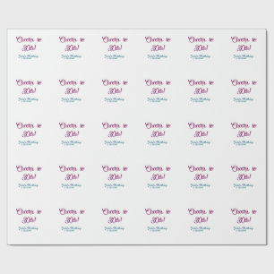 Papel De Presente Parabéns pelo 30º aniversário nome data azul mauve