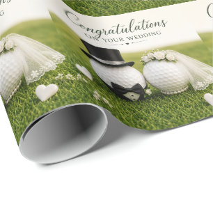Papel De Presente Parabéns pelo Casamento para Golfista
