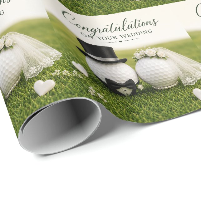 Papel De Presente Parabéns pelo Casamento para Golfista (Ponta do rolo)