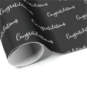 Papel De Presente Parabéns Quebra de presente preta - HAMbyWG