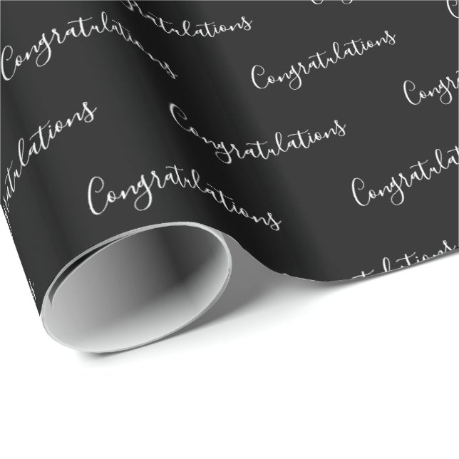 Papel De Presente Parabéns Quebra de presente preta - HAMbyWG (Ponta do rolo)