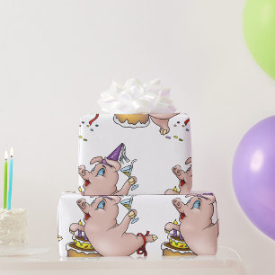 Papel De Presente Parada Birthday Pig
