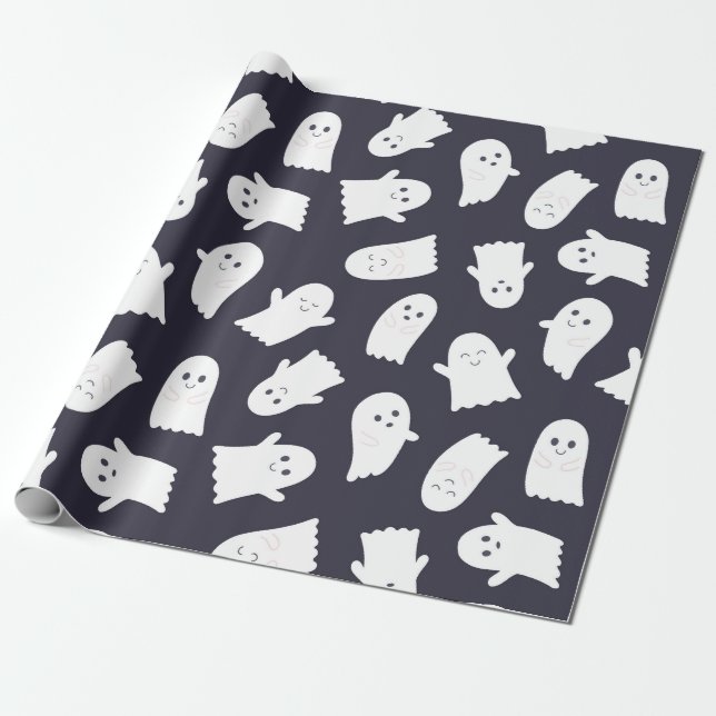 Papel De Presente Parada Fantasma Amigável (Desenrolado)