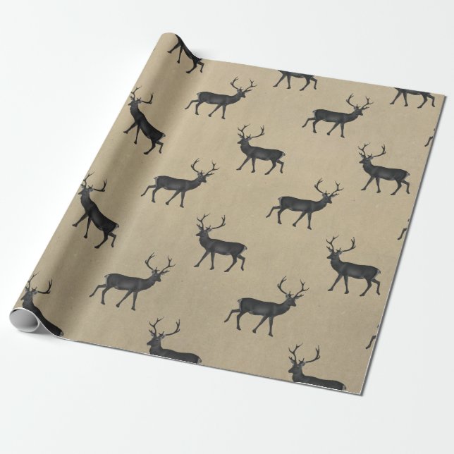 Papel De Presente Paradas negras sobre fundo de pedra (Desenrolado)