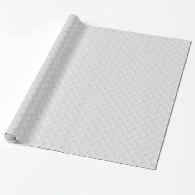 Papel De Presente Parafuso prisioneiro branco da pérola acolchoado (Desenrolado)