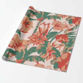 Papel De Presente Paraíso Floral Tropical
