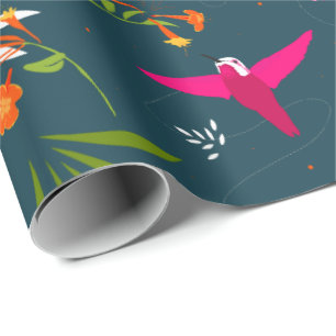 Papel De Presente Paraíso Hummingbird Padrão