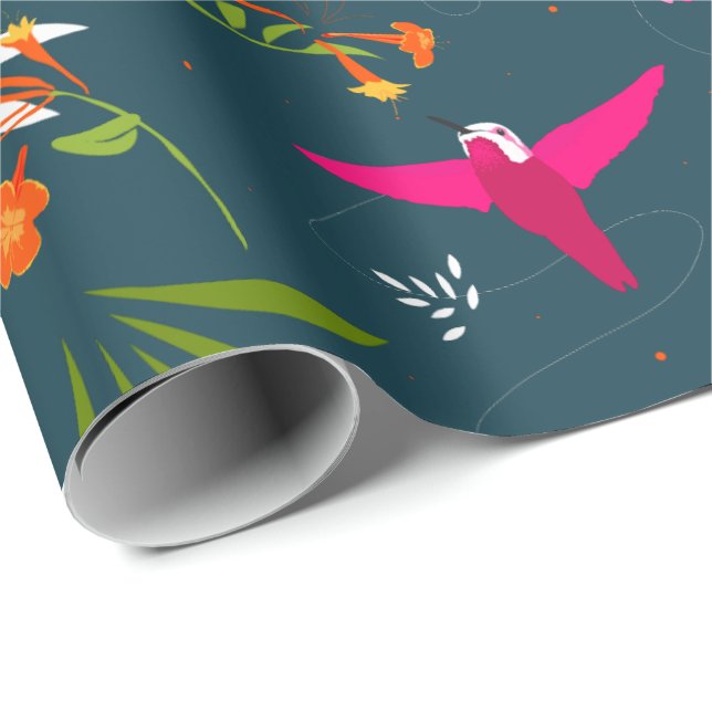 Papel De Presente Paraíso Hummingbird Padrão (Ponta do rolo)