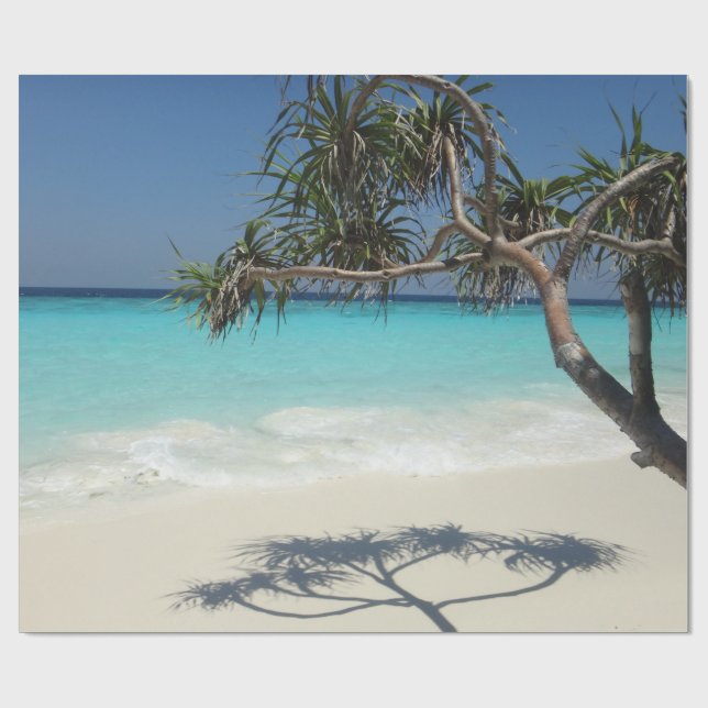 Papel De Presente Paraíso Sunny Tropical Beach Ocean (Aberto)