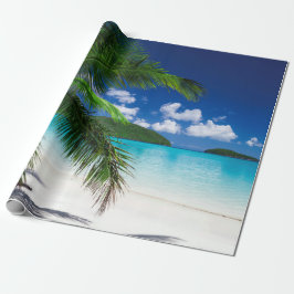 Papel De Presente Paraíso tropical clássico da praia da ilha