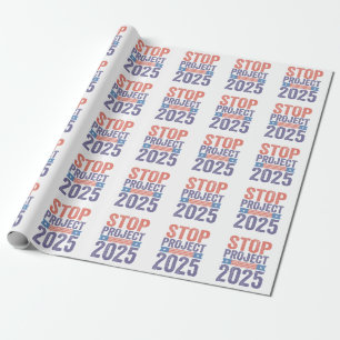 Papel De Presente Parar o Projeto 2025 Trump American Patroitic