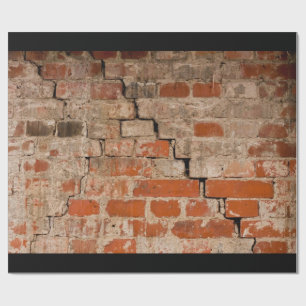 Papel De Presente Parede de tijolo rachada