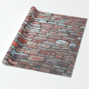 Papel De Presente Parede de tijolos de pavimentação vermelha