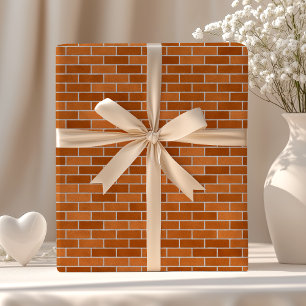 Papel De Presente Parede de Tijolos Laranja