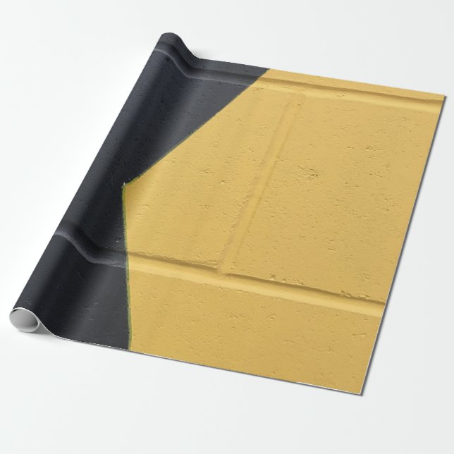 Papel De Presente Parede de tinta preta e amarela (Desenrolado)