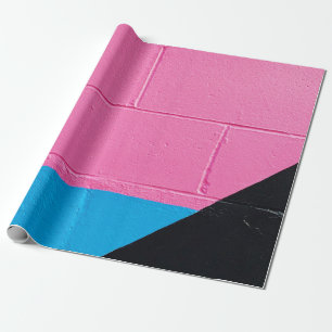 Papel De Presente Parede rosa e azul pintada