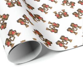 Papel De Presente Pares de Quatis do Dia dos Namorados