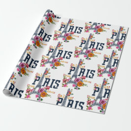 Papel De Presente Paris Floral