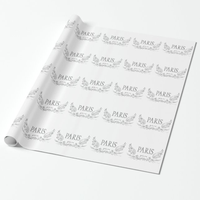 Papel De Presente PARIS Je t'aime (eu te amo) (Desenrolado)
