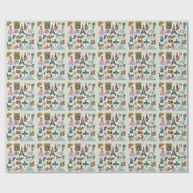 Papel De Presente Paris Romântica (Barra)