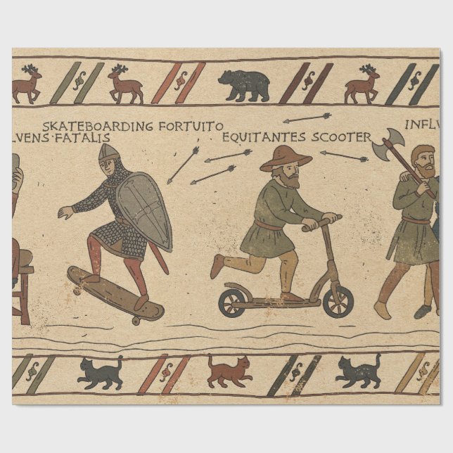 Papel De Presente Paródia da Tapeçaria de Bayeux (Aberto)