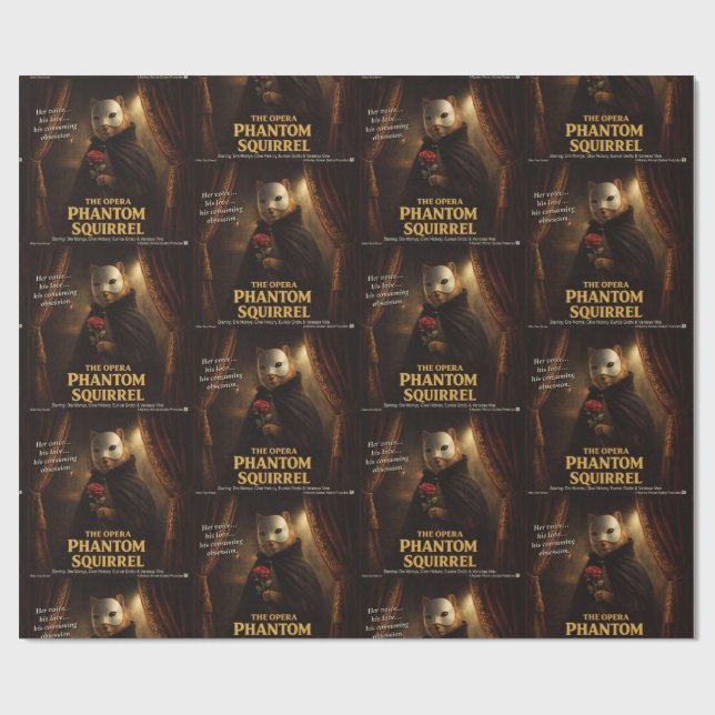 Papel De Presente Paródia de Esquilo Fantasma da Ópera (Aberto)