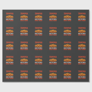Papel De Presente Paródia engraçada de abóbora Trumpkin de Halloween