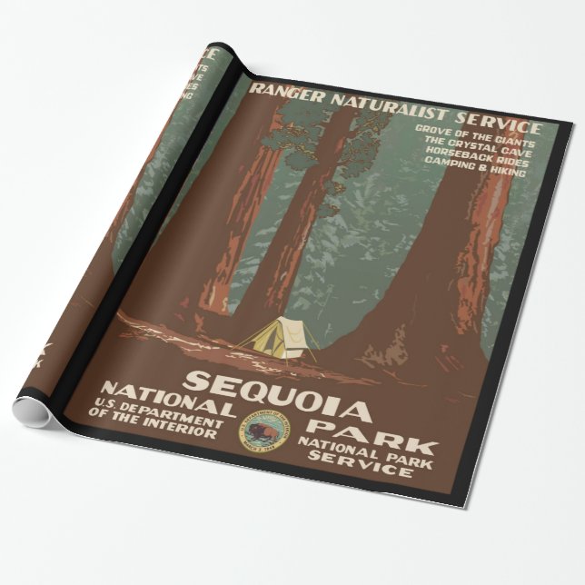 Papel De Presente Parque nacional de sequóia (Desenrolado)