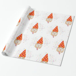 Papel De Presente Partida de Hamster - Animais com festa
