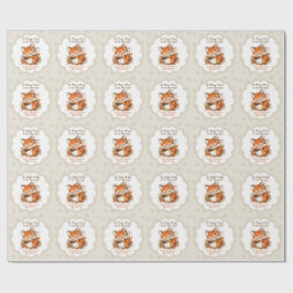 Papel De Presente Partido Cozy Autumn Fox Chá de fraldas Cozy Woodla