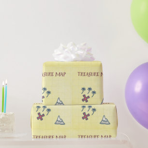 Papel De Presente Partido Pirata do Mapa do Tesouro