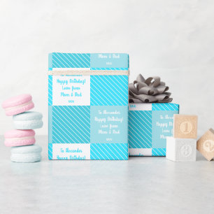 Papel De Presente Parto Personalizado de Buffalo em Teal