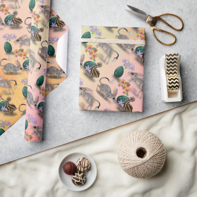 Papel De Presente Páscoa Bilby & Australian Flowers (Artesanato)