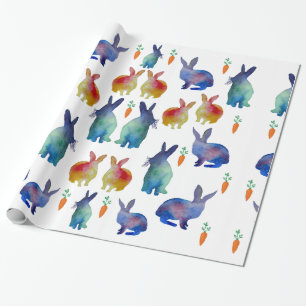 Papel De Presente Páscoa colorida dos coelhos
