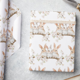 Papel De Presente Páscoa de Aquarela de Coelho Cónico