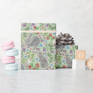 Papel De Presente Páscoa de Jardim de Berry, coelho coelho vitoriano