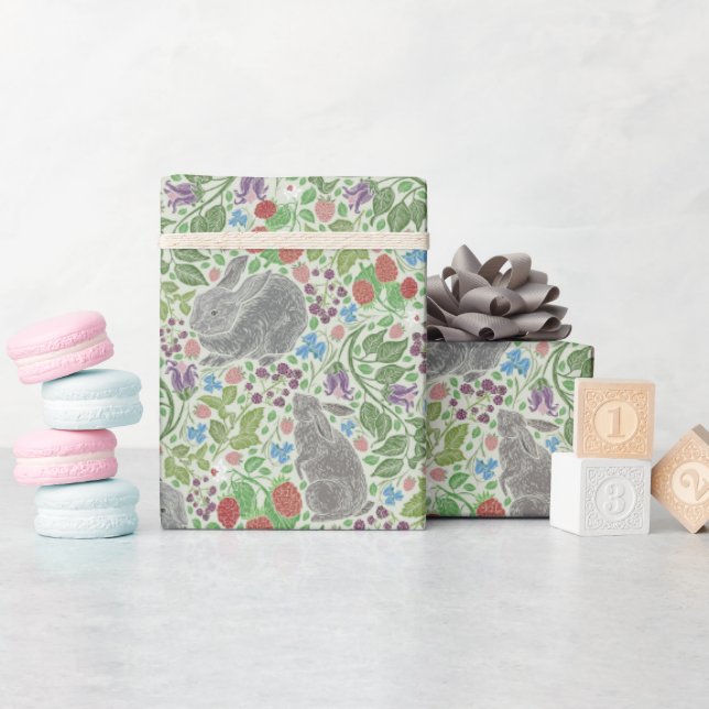 Papel De Presente Páscoa de Jardim de Berry, coelho coelho vitoriano (Chá de bebê)