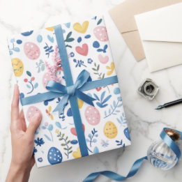 Papel De Presente Páscoa do MiniImpressão Pastel - 30" x rolo de 6'