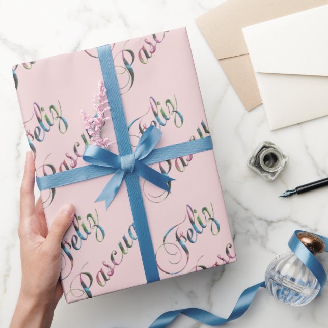 Papel De Presente Páscoa Espanhola Feliz Pascua (Presentear)