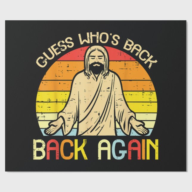 Papel De Presente Páscoa Jesus Adivinhe Quem Voltou Religioso Cristã (Aberto)