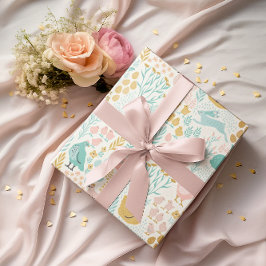 Papel De Presente Páscoa pastel cores símbolos padrão sem costura