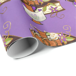 Papel De Presente Páscoa Roxo