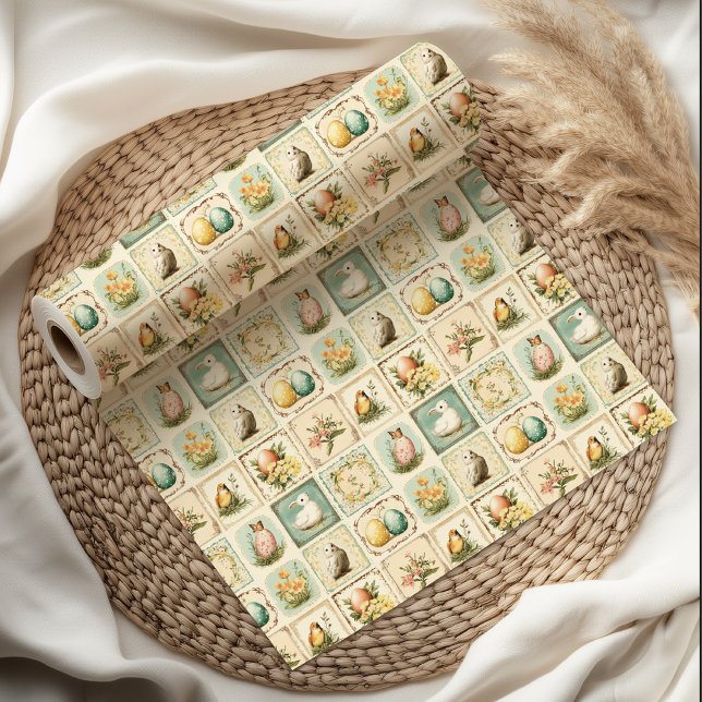 Papel De Presente Páscoa Vintage | Nostalgic Floral (Criador carregado)