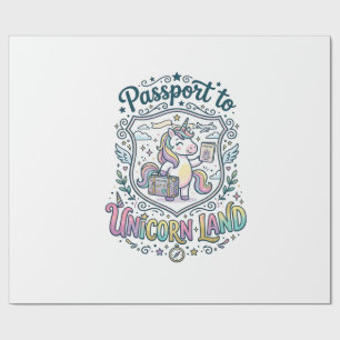 Papel De Presente Passaporte de Unicórnio para Terra de Unicórnio Fu