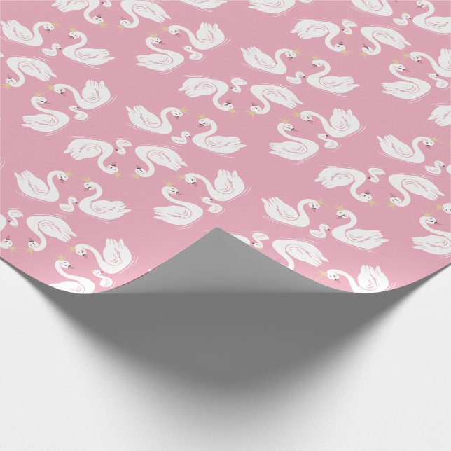 Papel De Presente Pássaro Chá de fraldas dos Cisnes com Cor-de-Rosa (Ponta)