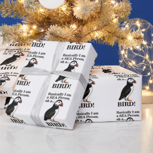 Papel De Presente Pássaro Fragulho Ave Marinha Aniversário Divertido